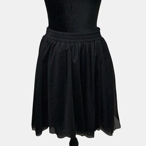 Cynthia Rowley The Drop Skirt S Black Hi-Low Tulle Mesh Ballerina Whimsigoth